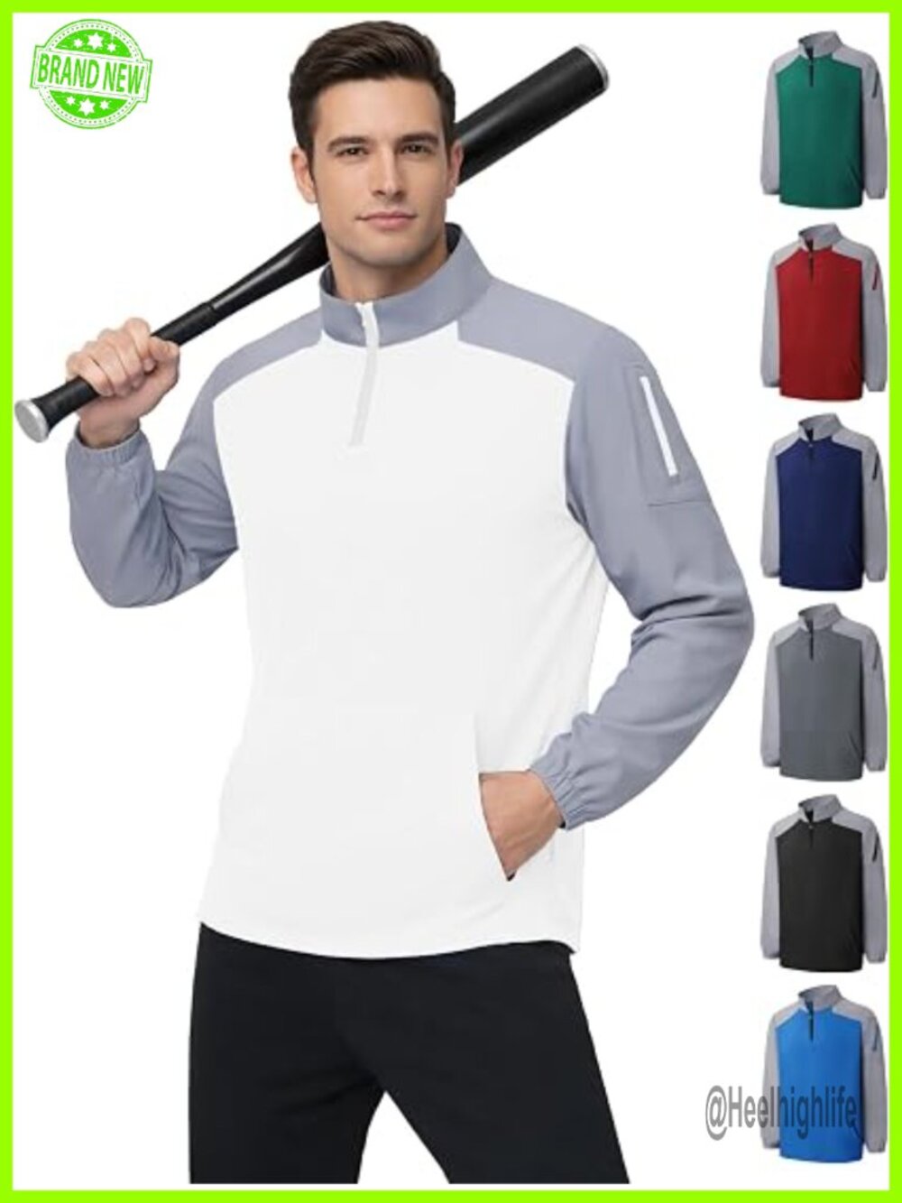 Wind and Water Resistant Cage Jacket Long Sleeve Quarter Zip Pullover for